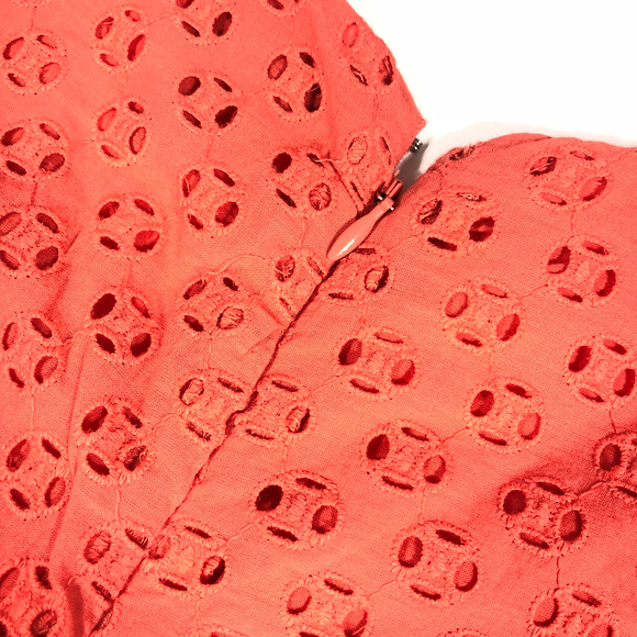 Jessica Simpson Orange Eyelet Fit Flare Dress - Picture 8 of 8